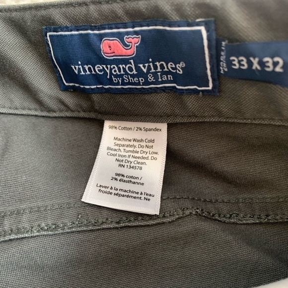 Men Pants Vineyard Vines Martha's Vineyard Grey Regular Fit Straight Leg Pants - Picture 6 of 6